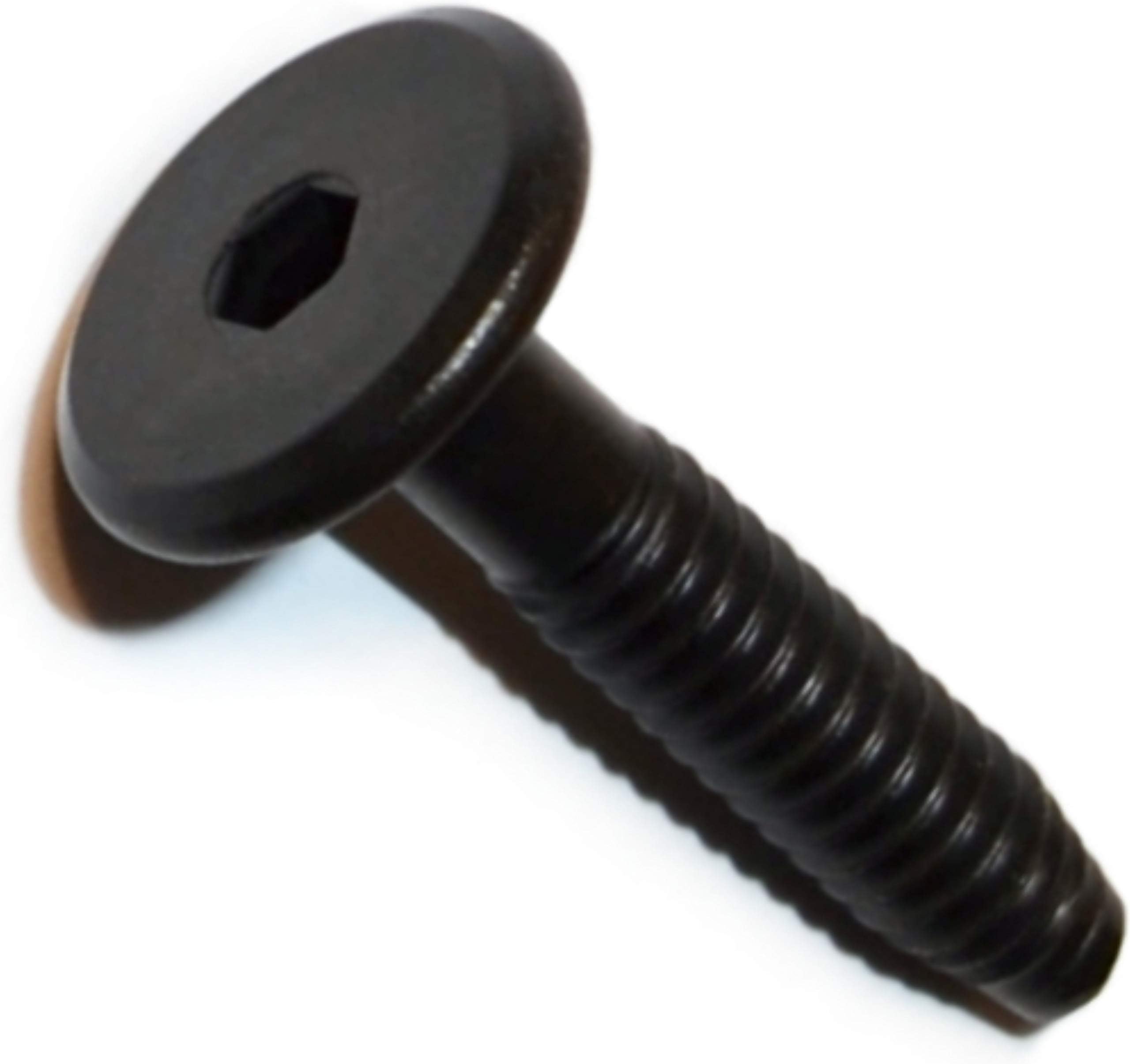 Hard to Find Fastener Black Joint Connector Bolts, Flat Hex Head Bolts for Furniture Construction, Cabinetry, Architecture, Home Improvement, DIY, 1/4"-20 x 1.18", Pack of 10