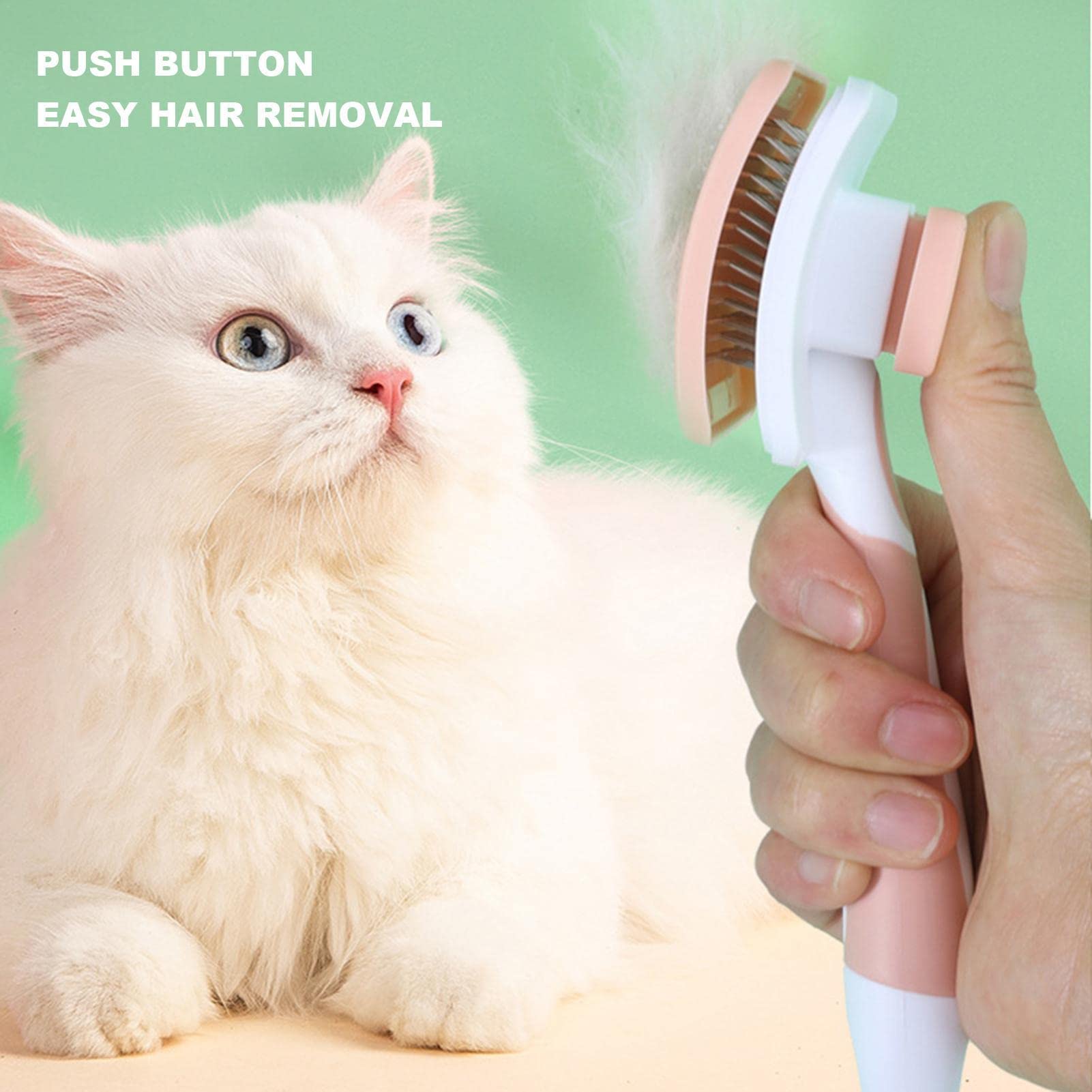 Cepillo autolimpiador para limpieza | Cepillo para peluqueria de perros, gatos, conejitos | Masajeador de herramientas para mascotas con capa base suelta fácil de quitar (Color : Mandarina Canela Medi