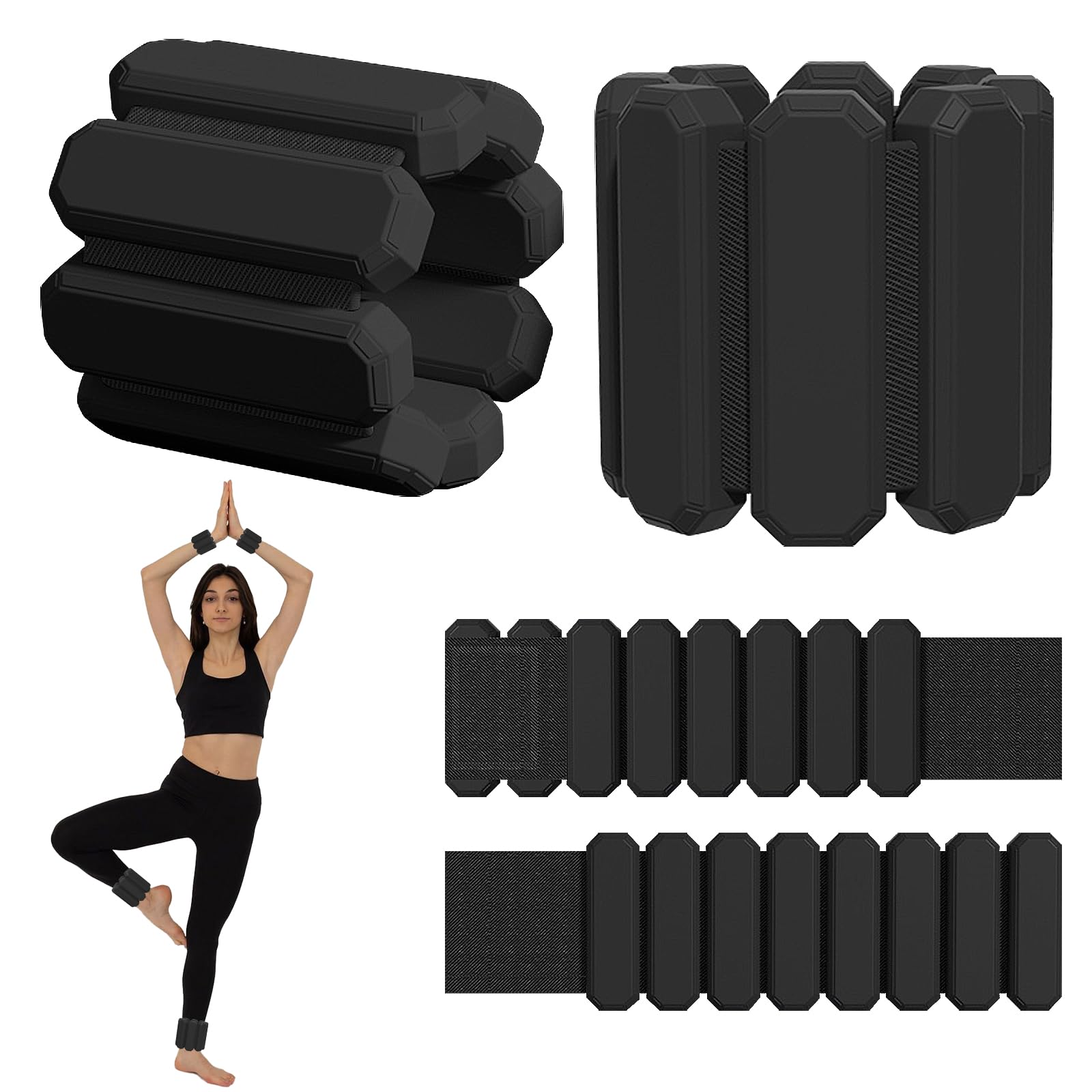 YATOSEEN Wrist Weights for Men Women, Ankle Weights, Adjustable Wrist Weighted Bracelet for Home Gym Workout, Yoga, Running, Strength Training, Exercise, Set of 2 (1LB Each)