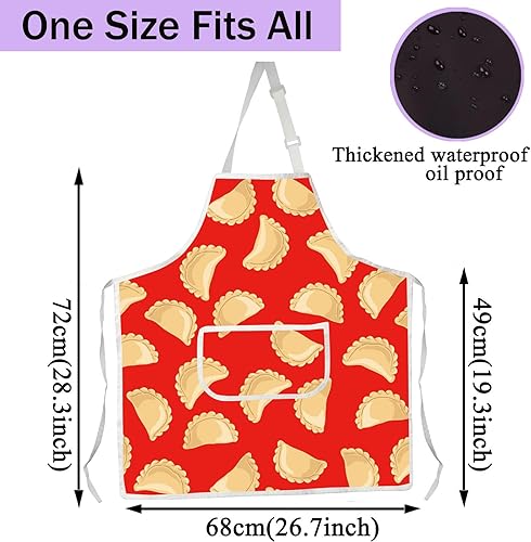 Miniatura 3 de CENWA Delantal de cocina de regalo para panadero polaco Pierogi Maker Delantal de cocina ajustable para los amantes de Pierogi