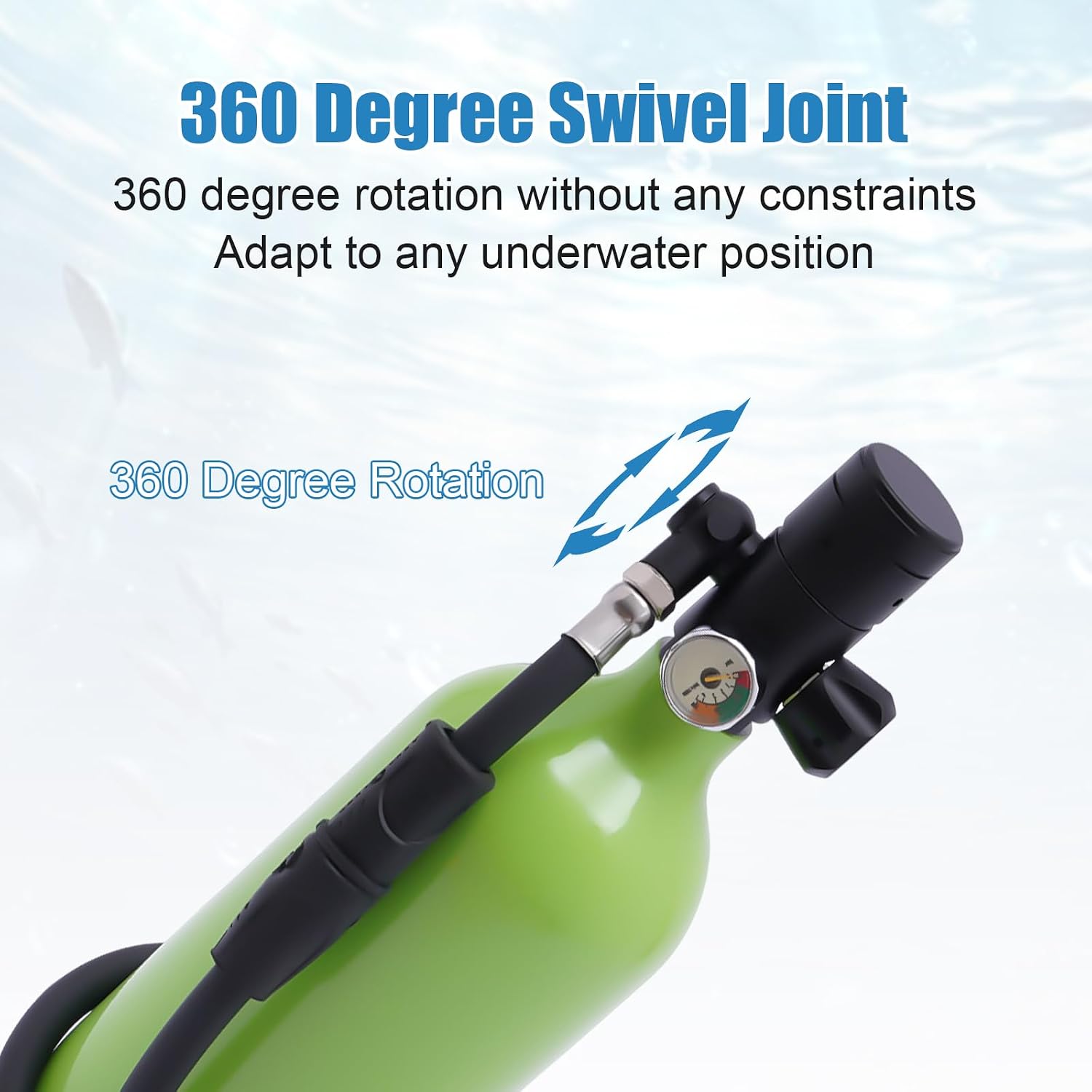 Mini Scuba Tank, 0.5L/1L Mini Diving Tank 5-10/15-20 Minutes Underwater Breath Device Portable Diving Oxygen Tank Kit, Portable Lung Tank for Emergency Rescue Underwater Exploration