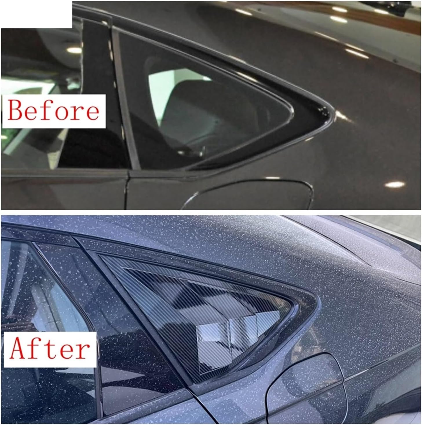 Compatible for Honda Accord Sedan 11th 2023 2024 Car Rear Side Window Triangle Shutters Louver Sunshade Blinds Decoration Panel (Black Style)
