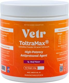 Vetr's Toltramax Toltrazuril Powder for Horses, Dogs, Cats, 100g (5.0%, Beef)