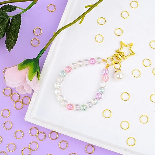 Vista 98 de Aylifu 200 anillos de metal divididos, anillos de salto de doble bucle chapados en níquel de 0.63 pulgadas, pequeños anillos de llavero de cristal