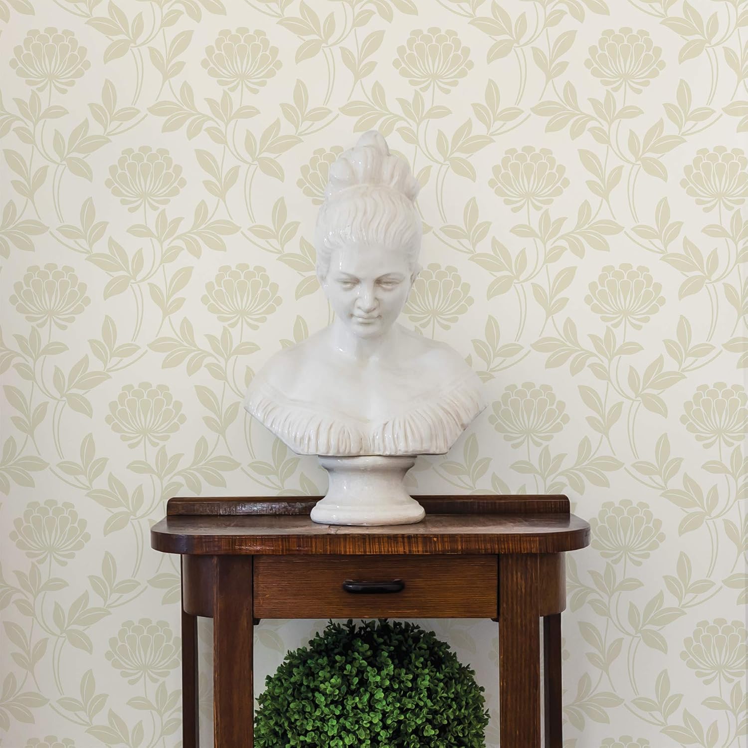 Advantage Ogilvy Bone Floral Wallpaper