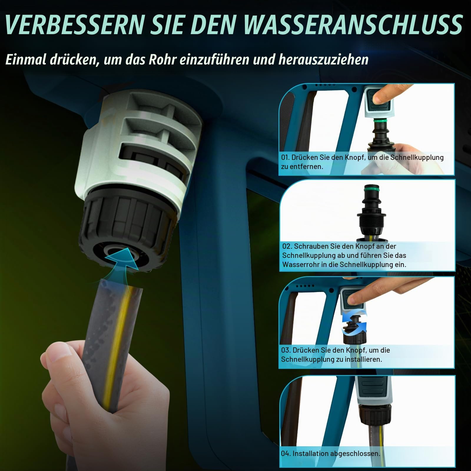 Akku Hochdruckreiniger kompatibel mit Makita 18V Batterie (ohne Akku)