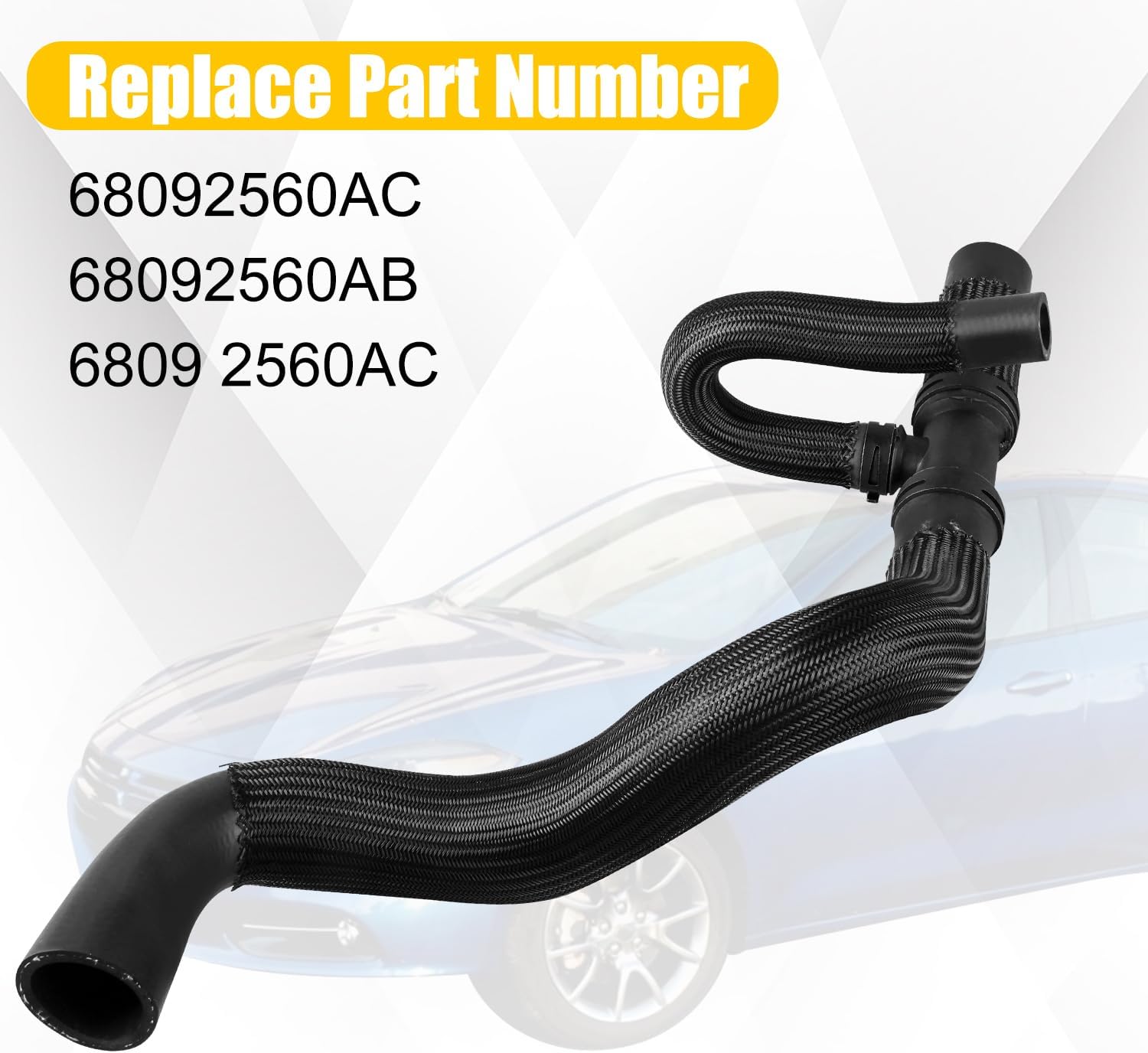 68092560AC Radiator Coolant Hose Compatible with Dodge Dart 2013 2014 2015 2016 Upper Coolant Hose Replace 68092560AB