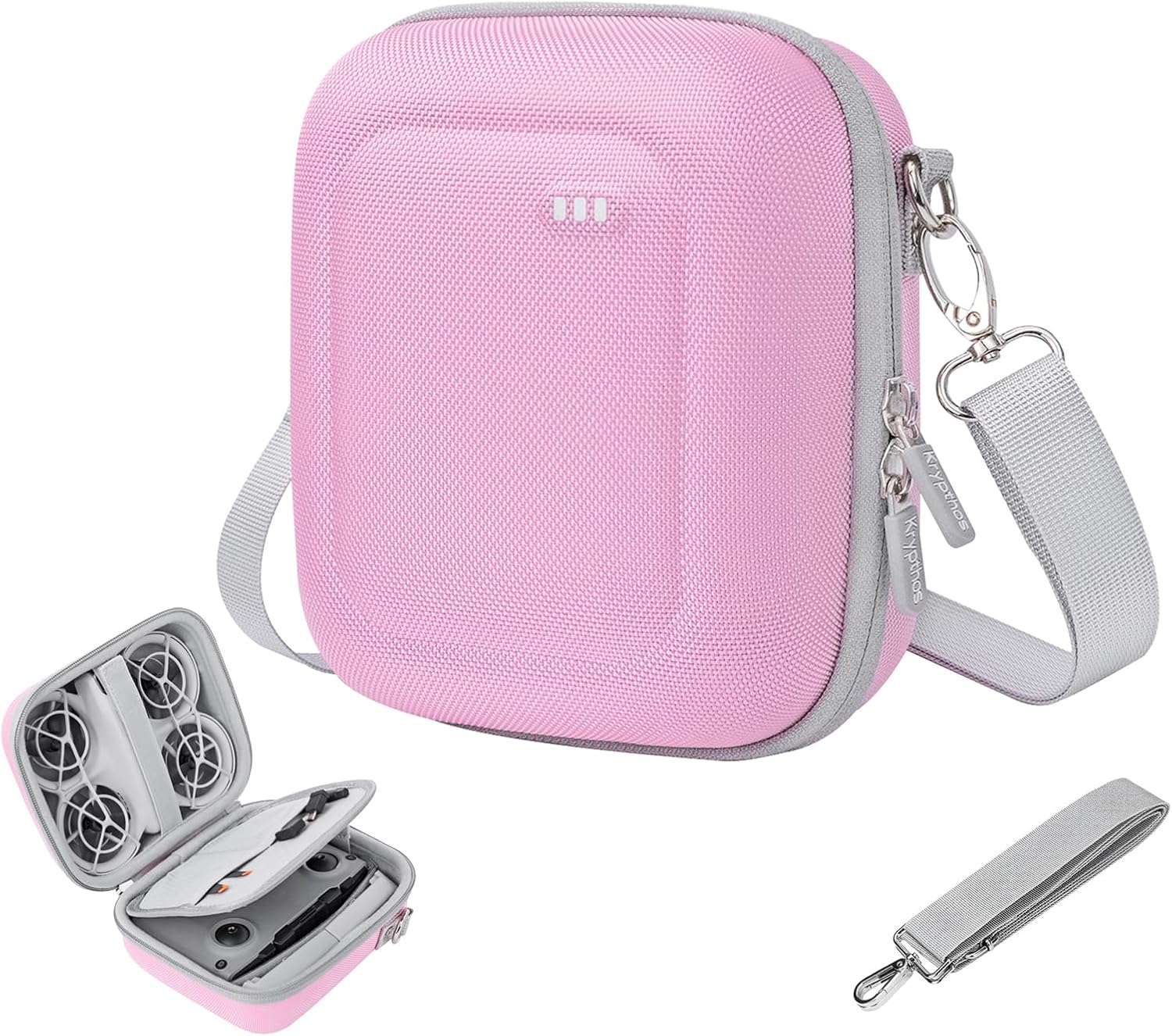 Krypthos Portable Shoulder Case for DJI Neo, Pink, Drone Carrying Case with Elastic Strap, Travel and Home Storage for DJI Neo Drone and Accessories