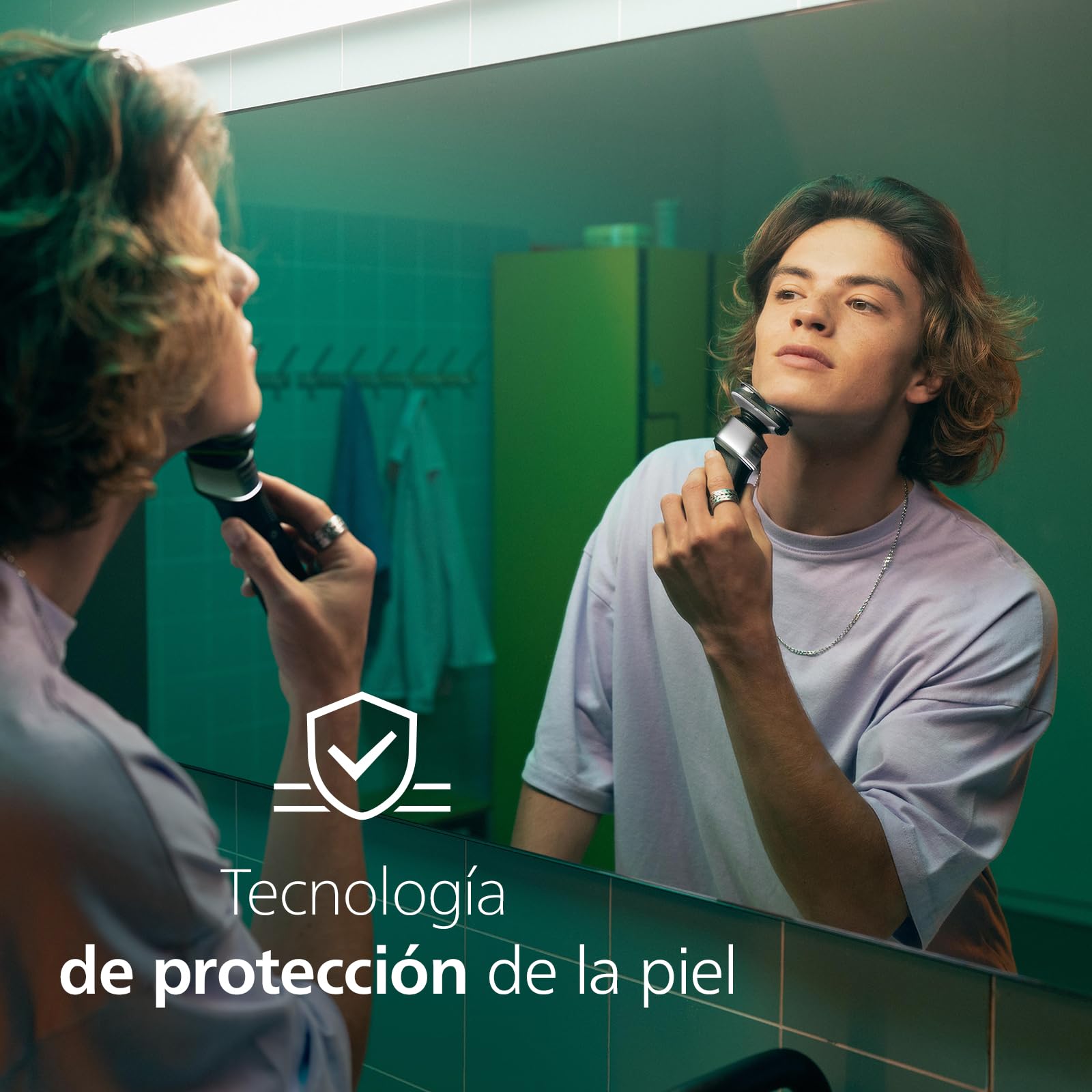 Philips Serie X5000 Afeitadora Eléctrica Hombre, Máquina de Afeitar Barba, 27 cuchillas, Cuida la piel, Cabezal flexible 360º, 50min de uso, En Seco y Húmedo, Recargable, X5004/00, Plata