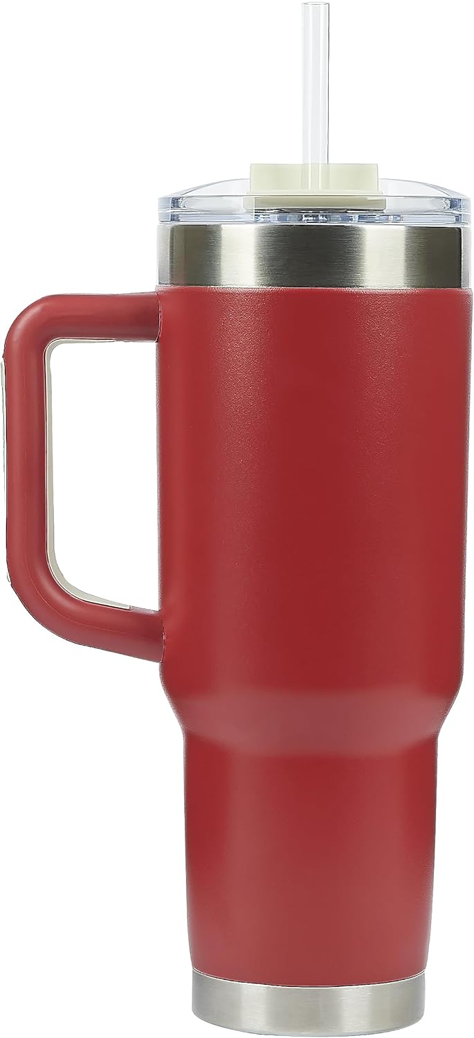 Pelican Hydration Pelican Porter™ 40 oz Vacuum Insulated Tumbler - Recycled Stainless Steel Double Wall Travel with Dual Lid, Powder Coated Insulated Coffee Mug For Hot Cold Drinks, Brick - Image 6