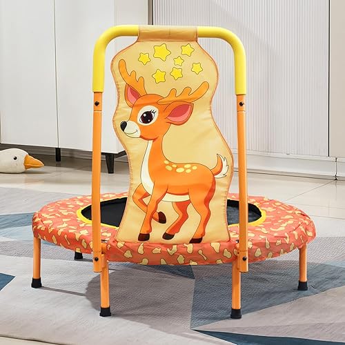 Miniatura 11 de Mini Trampolín Sin Espacios de 36" Trampolín para Niños Pequeños con Mango para Niños, Trampolín Pequeño para Niños de 36 pulgadas para Interior y