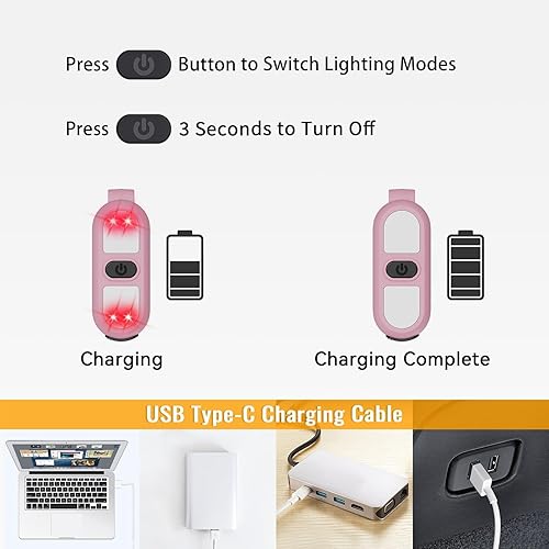 Miniatura 3 de Faxins Luz LED para enfermera, linterna con clip, luz para correr, luces de seguridad recargables para caminar por la noche, luz de turno de