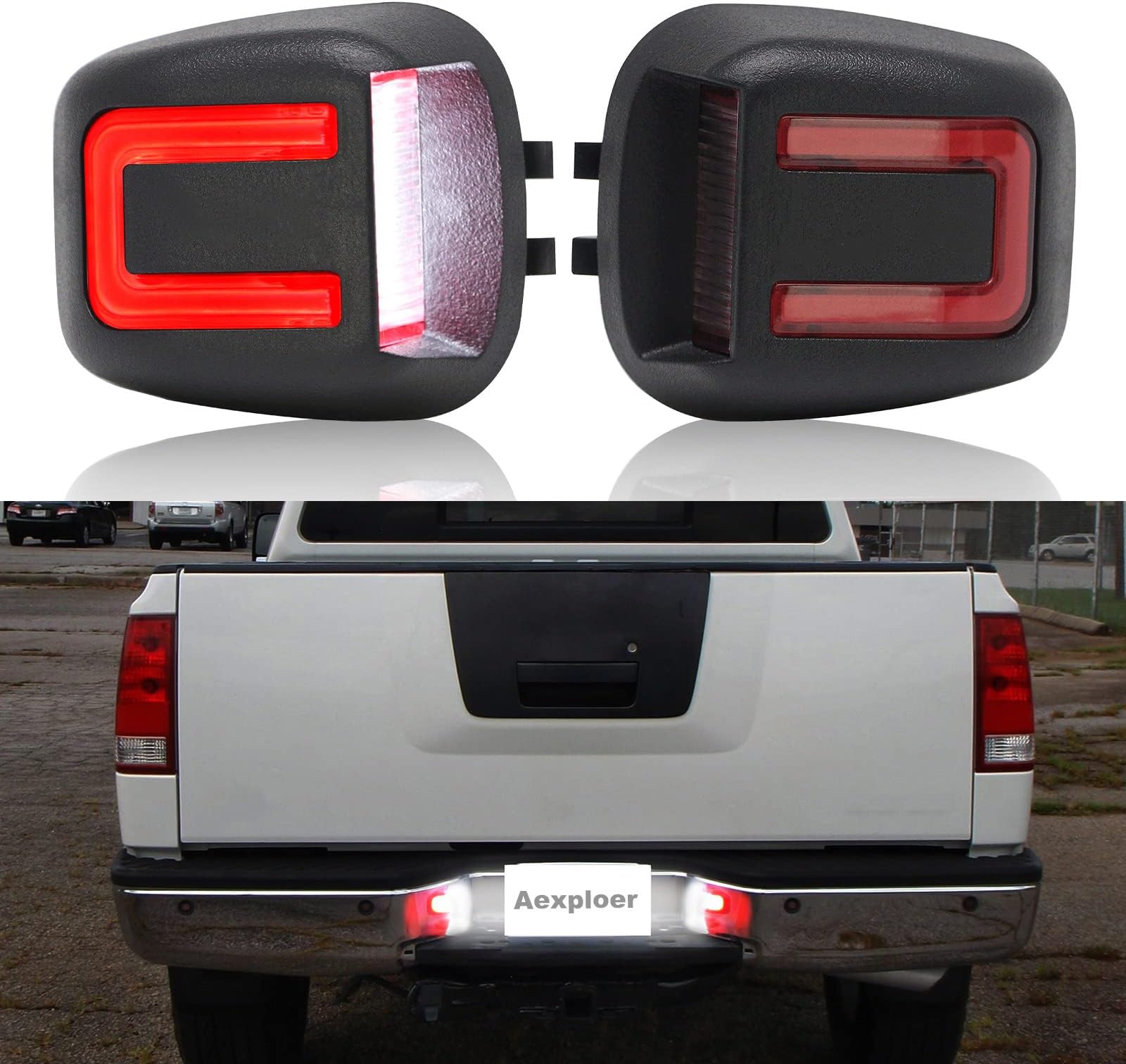 LED License Plate Lights Tag Lights Compatible with 2007-2015 Titan Xterra,2008-2015 Armada,2007-2019 Frontier,2009-2012 Equator 18 SMD 6500K White Red LED Tag Lights 26510ZP50A