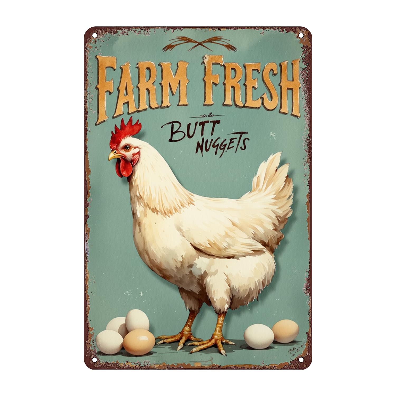 Farm Fresh Chicken Tin Sign Wall Decor