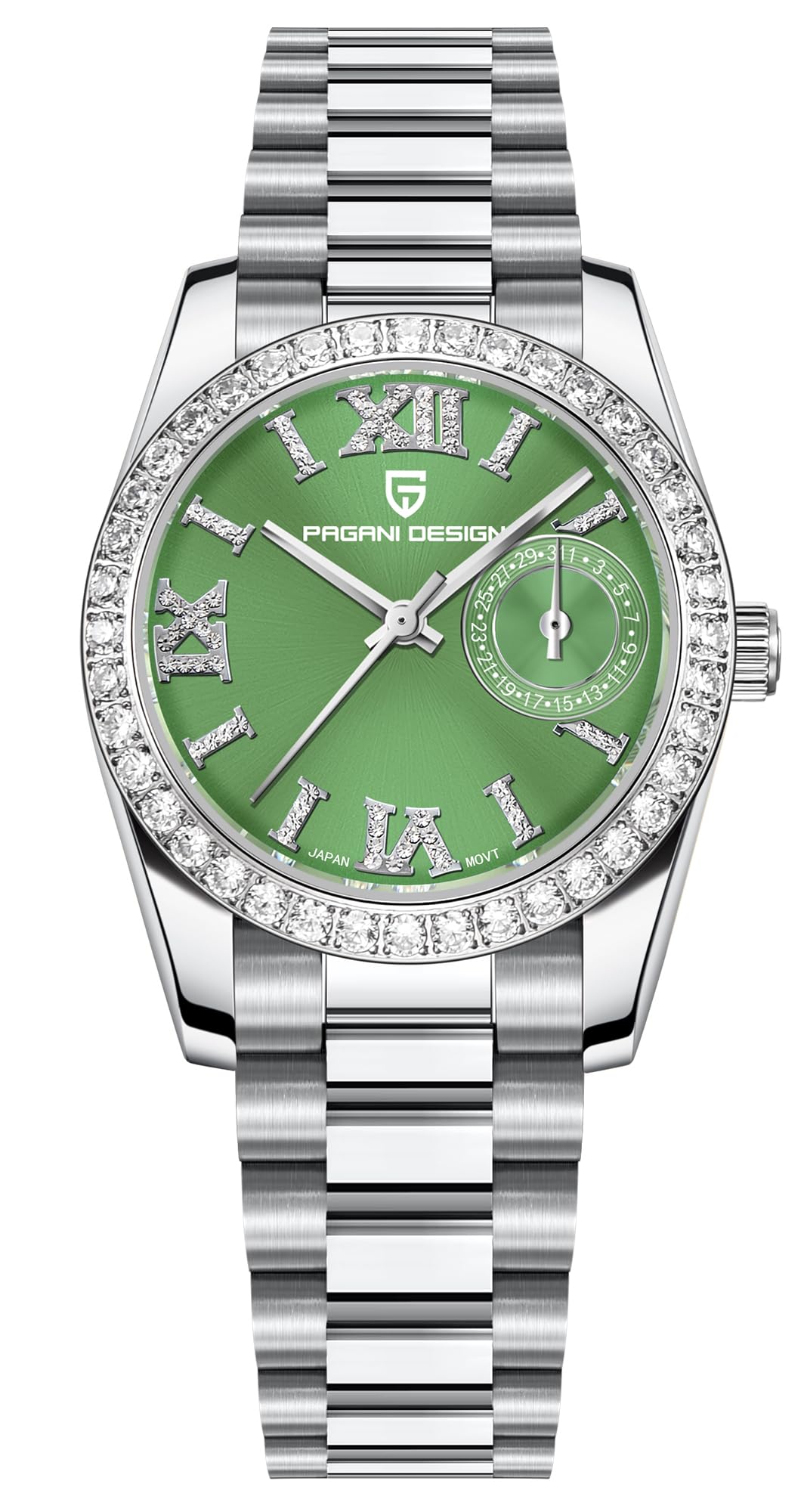 CEYADG Pagani Design Orologio da donna al quarzo elegante, orologio da polso di lusso con diamanti per le donne con cinturino in acciaio inox