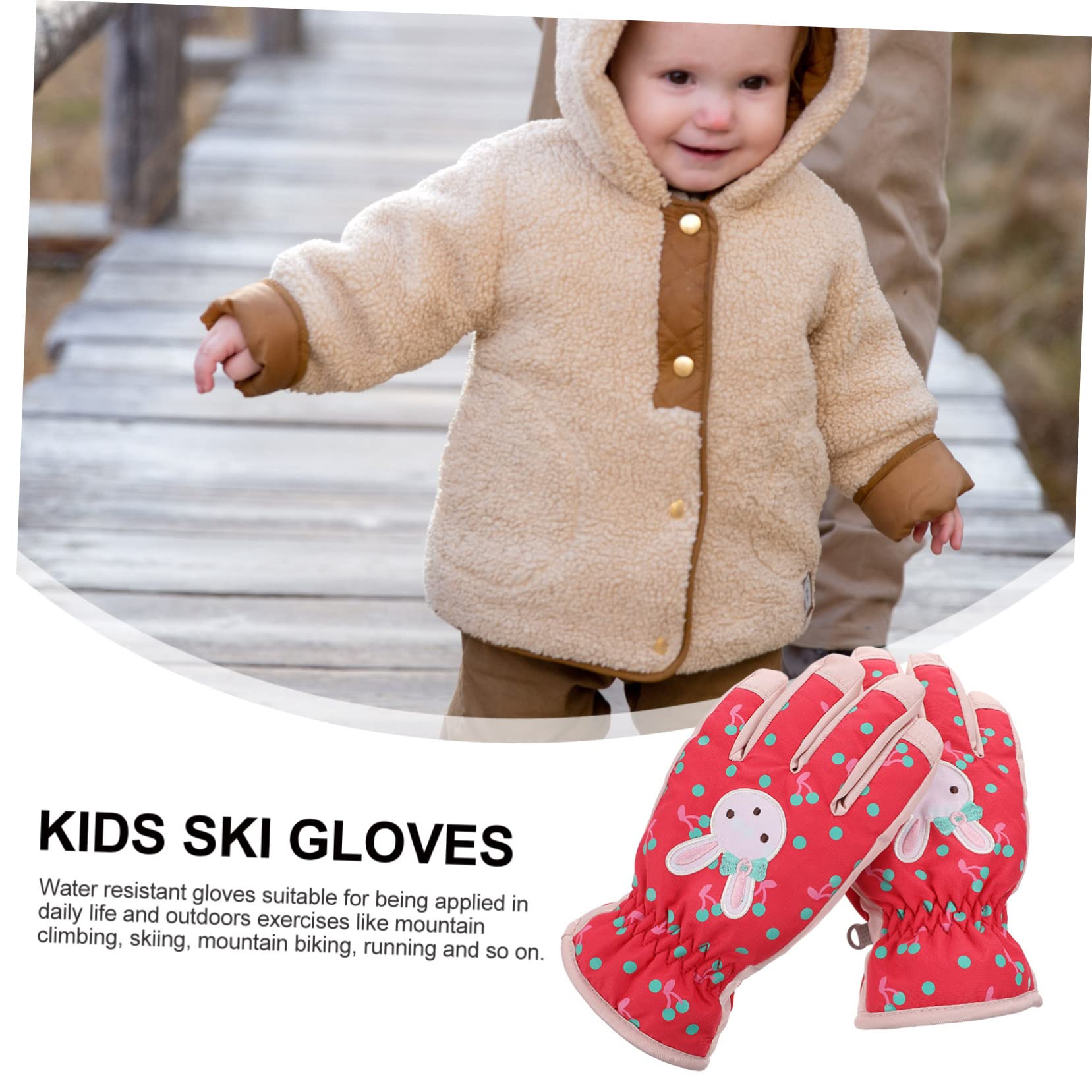 ABOOFAN 3paare Junge Mädchen Winter Skihandschuhe Winddicht Und Warme Schneehandschuhe Für Mädchen Elastische Bündchen Für Outdoor-aktivitäten Im Schnee