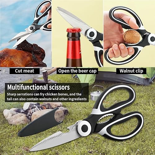 Miniatura 6 de Evanda Juego de utensilios de cocina de 10 piezas, acero inoxidable para cocinar y asar al aire libre, juego de viaje perfecto para viajes, camping,