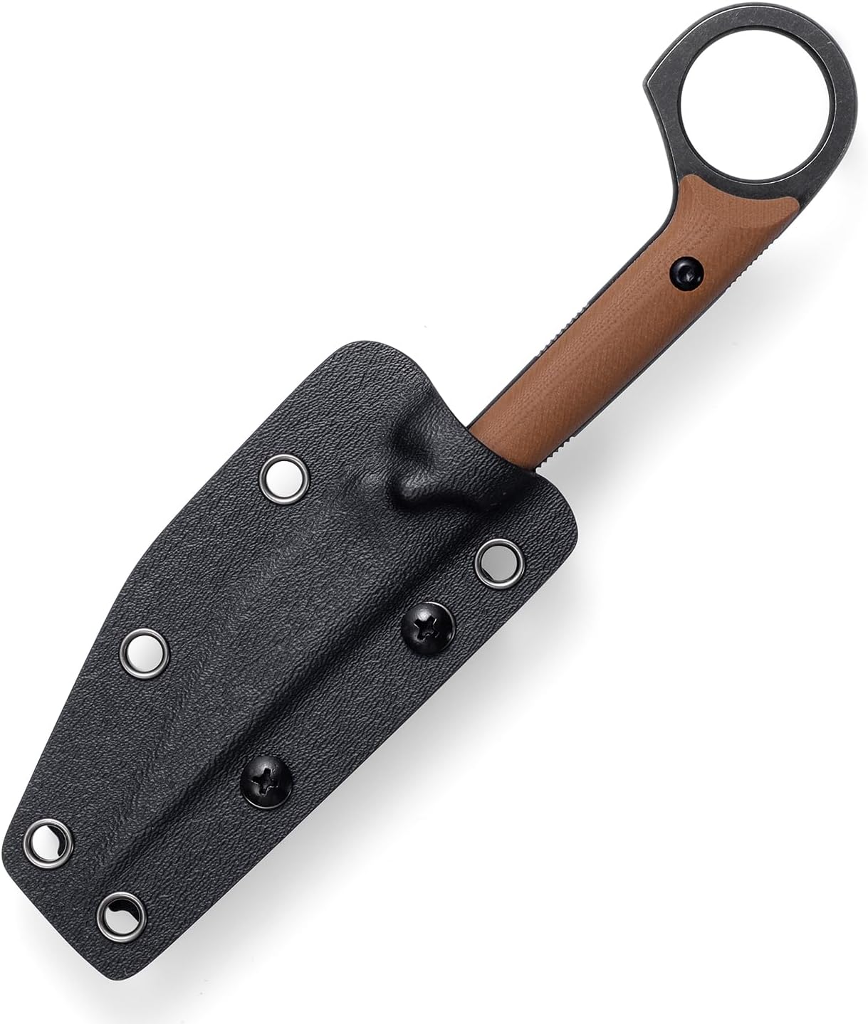 KS527 Fixed Blade Knife, D2 Blade G10 Handle for Men Women, with Kydex Sheath, Utility Knife for EDC Survival Hiking Camping Outdoor Everyday (Brown) - Image 8