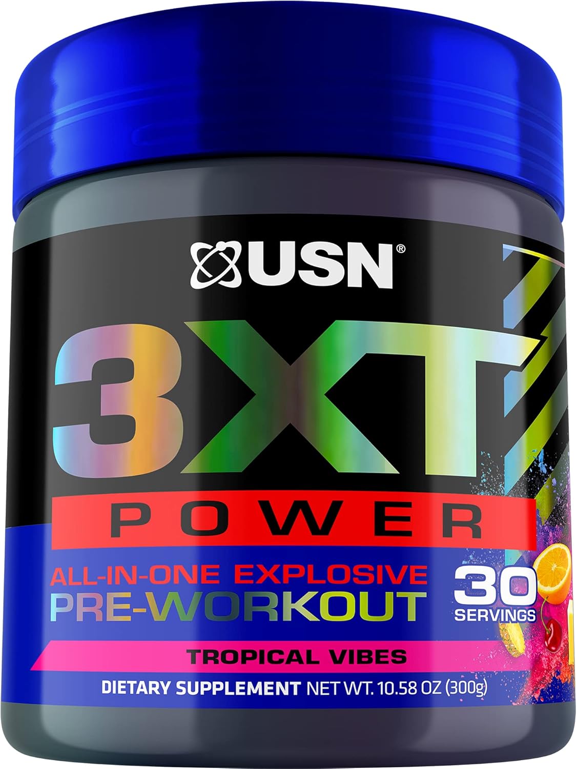 Amazon Com Usn 3xt Power Pre Workout Powder For Men And Women Nitric Oxide Supplement With L Citrulline Nitrosigine Muscle Growth Pumps Vascularity Energy Drink Mix 30 Serving Tropical Vibes Health