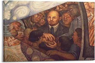Diego Rivera Painting Art《Man at The Crossroads Lenin Detail》Poster Art Print Wall Photo Paint Hanging Picture Family Bedroom Decor Gift 08x12inch(20x30cm)