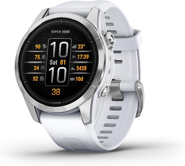Garmin epix Pro (Gen 2) 42mm Multisportowy Smartwatch GPS Stal Nierdzewna/Whitestone