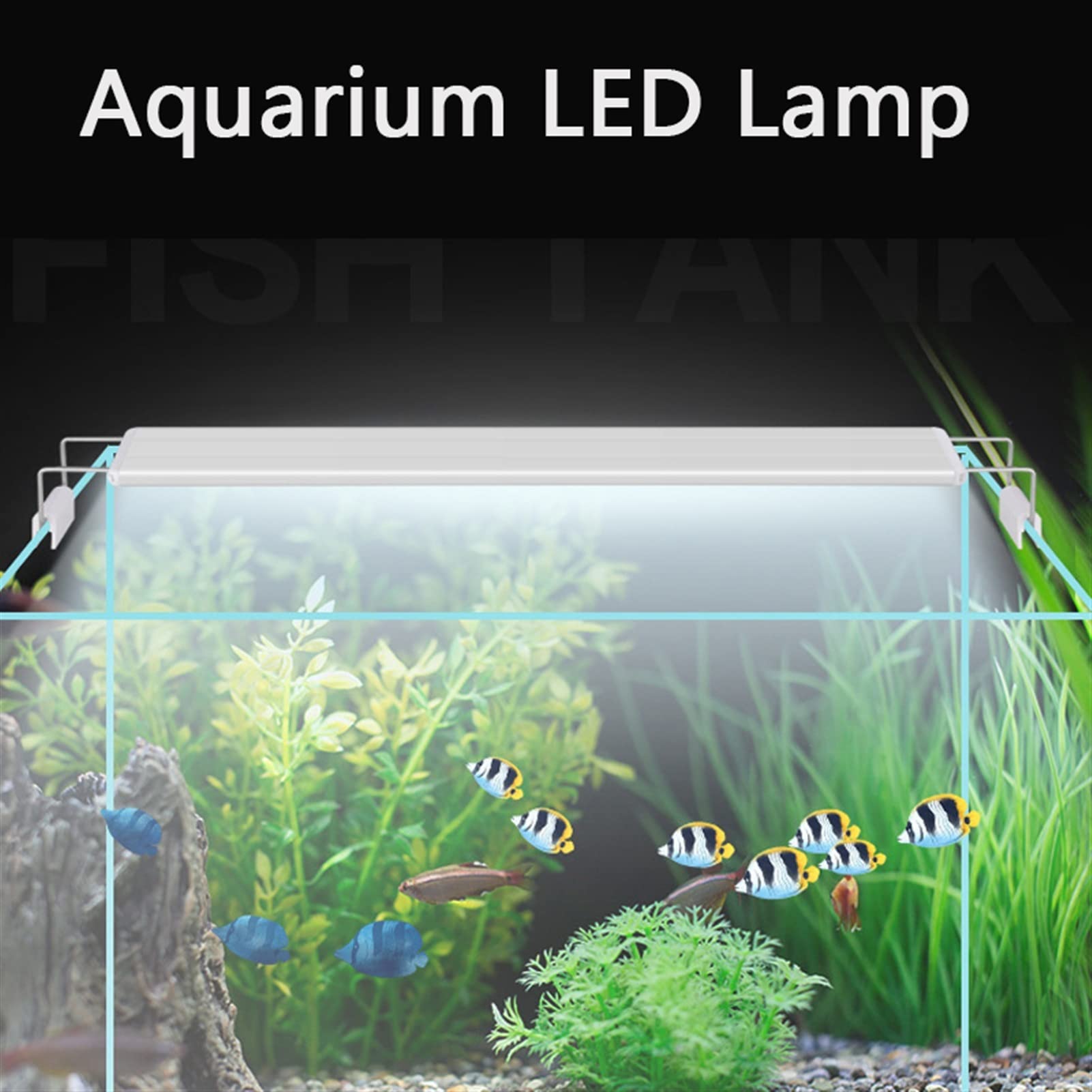 Éclairage de Piscine Très Mince Le DS Aquarium Éclairage Aquatique Lumière de Plante Aquatique avec Support réglable 20-6 0cm Clip imperméable Extensible sur la Lampe for réservoir de Poisson Lumière
