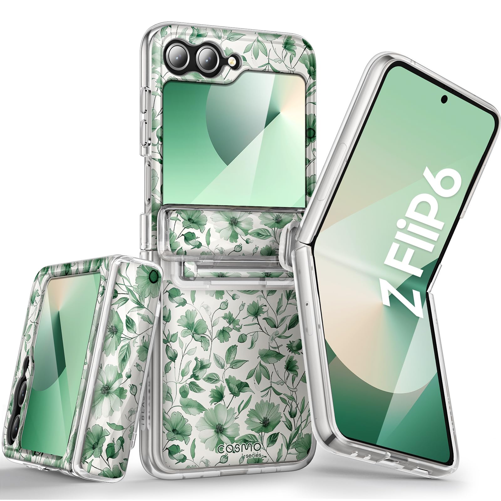 Galaxy Z Flip6 Cosmo Phone Case- Green Floral