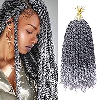 Vista 11 de 8 paquetes de extensiones de cabello sintético pretrenzado y prerrizado de ganchillo de 14 pulgadas, con rizos de pasión, para mujeres negras