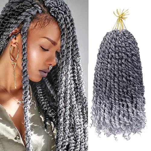 Miniatura 11 de 8 paquetes de extensiones de cabello sintético pretrenzado y prerrizado de ganchillo de 14 pulgadas, con rizos de pasión, para mujeres negras