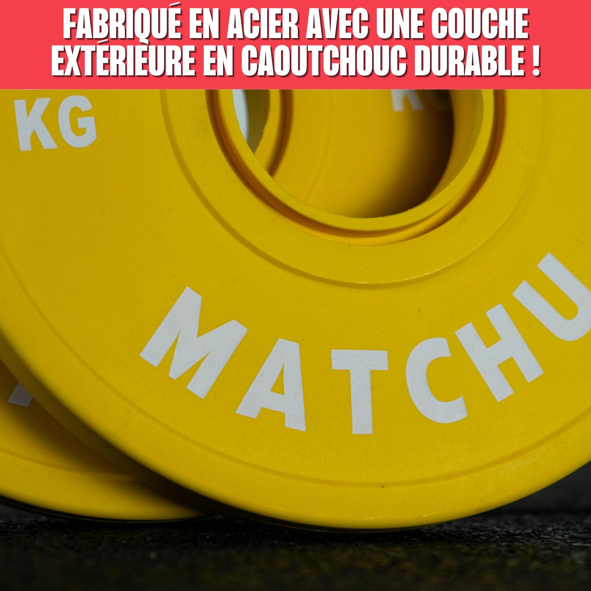 MATCHU - Plateaux fractional - Mini disques d'haltères - Diamètre de l'anneau central 50mm - Lot de 2 pièces - Disques d'haltères - Blaireaux - Disques de poids
