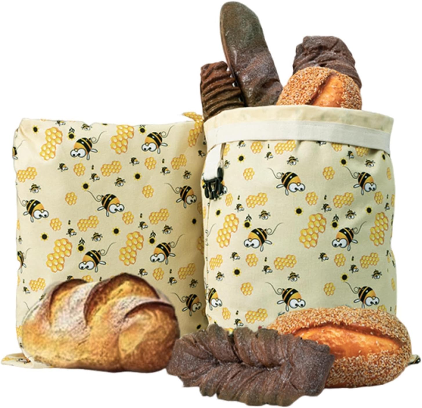 Homemade Bread Bag | Reusable Food Keeper Pouch with Zipper,Beeswax Bread Keeper Bag - for Freezer Fridge Kitchen Home Apartment Farmhouse Travel Vacation Daily Commute