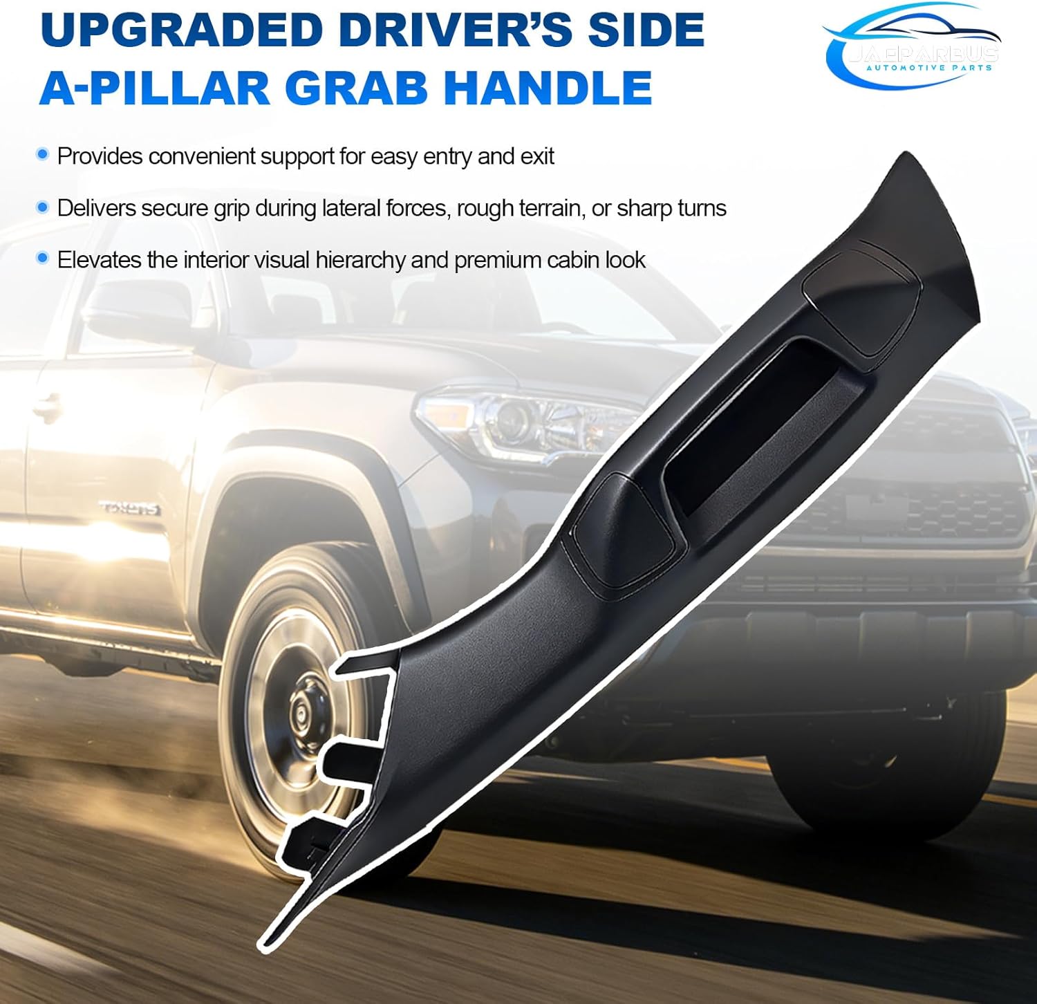 Driver Side A-Pillar Grab Handle Compatible with for 2016-2023 Toyota Tacoma 3rd Gen OEM-Style Texture No Creaking Noise Easy Installation
