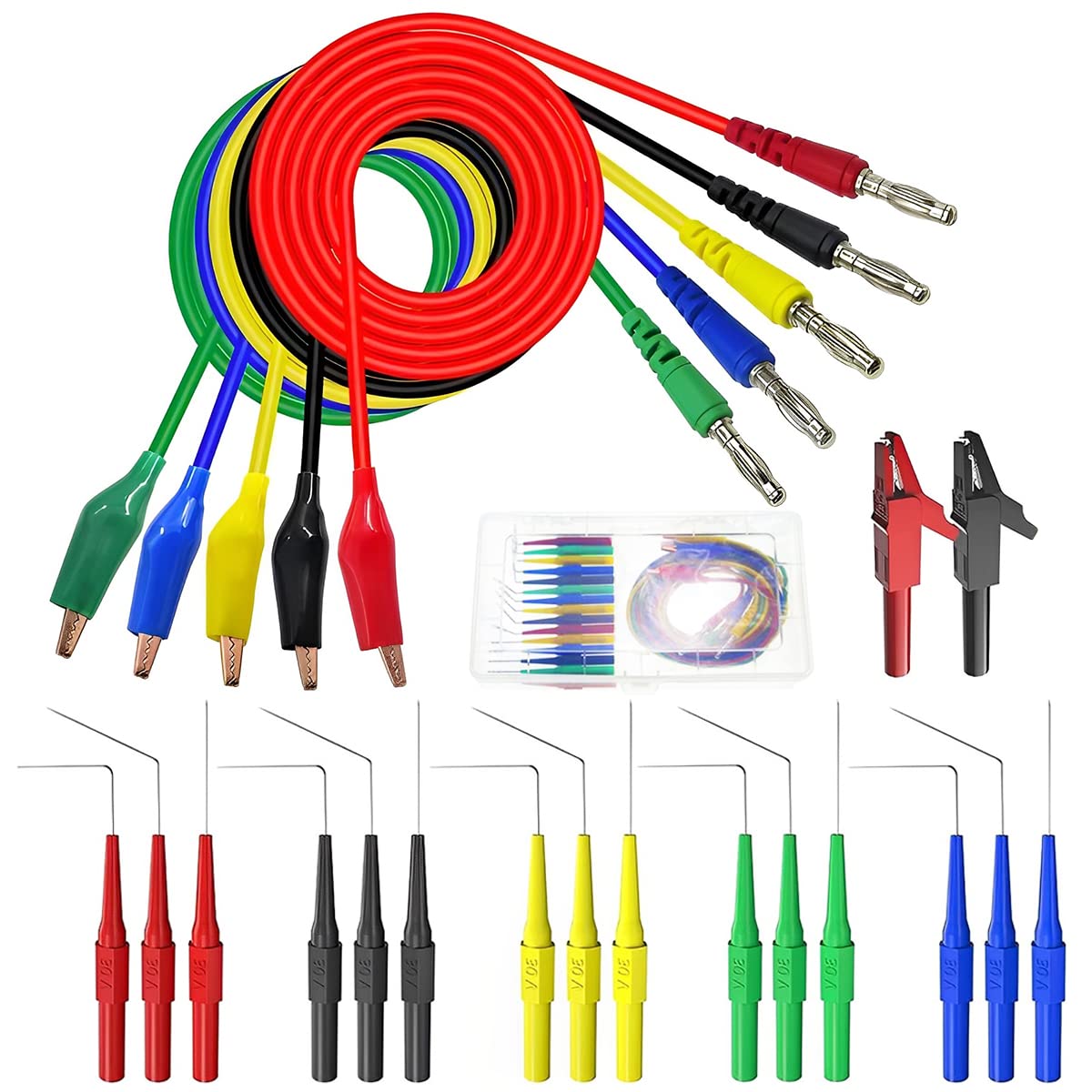 22 Pcs Back Probe Kit 4mm Banana Plug Alligator Clip Kit with 3 Angles ...