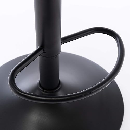 Miniatura 10 de NOBPEINT Taburete de bar giratorio ajustable tapizado contemporáneo con elevación de aire (negro, juego de 4) Negro