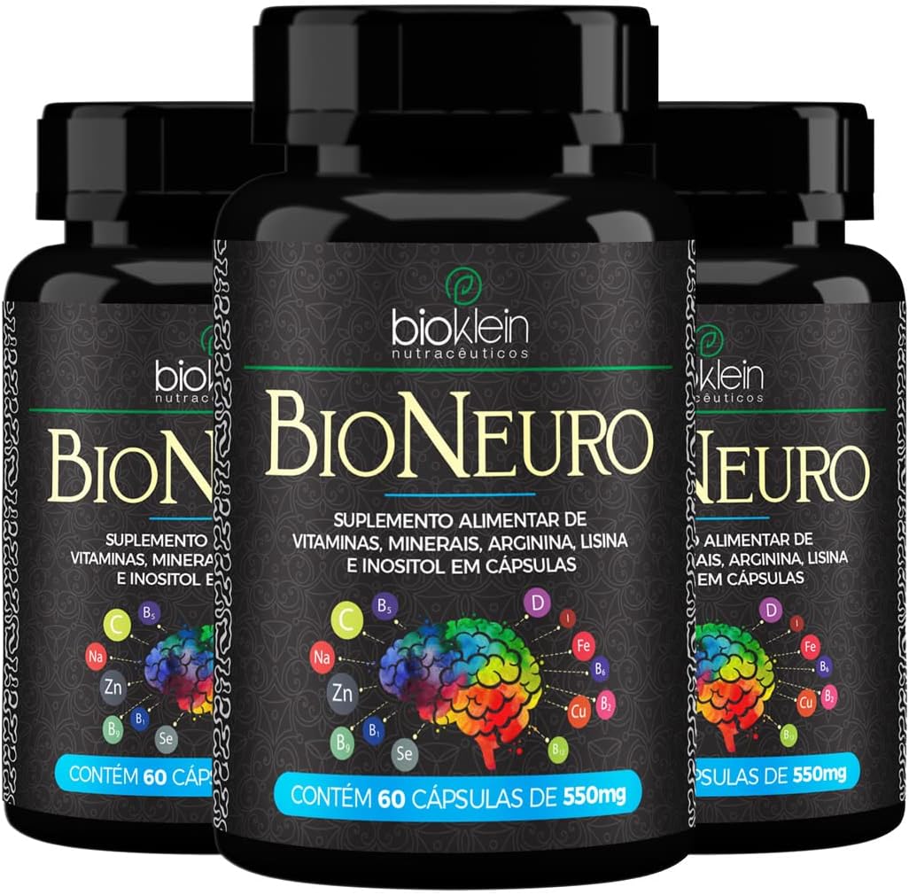 BioNeuro Foco 3x 60 Caps Multivitamínico Minerais Arginina Colina Inositol