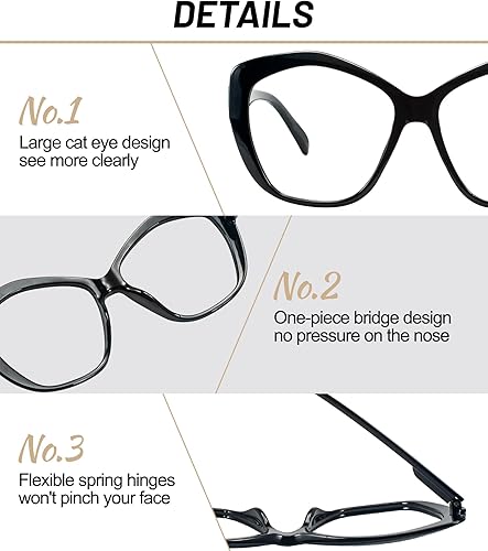 Miniatura 4 de OCCI CHIARI Gafas de lectura de ojo de gato de gran tamaño para mujer