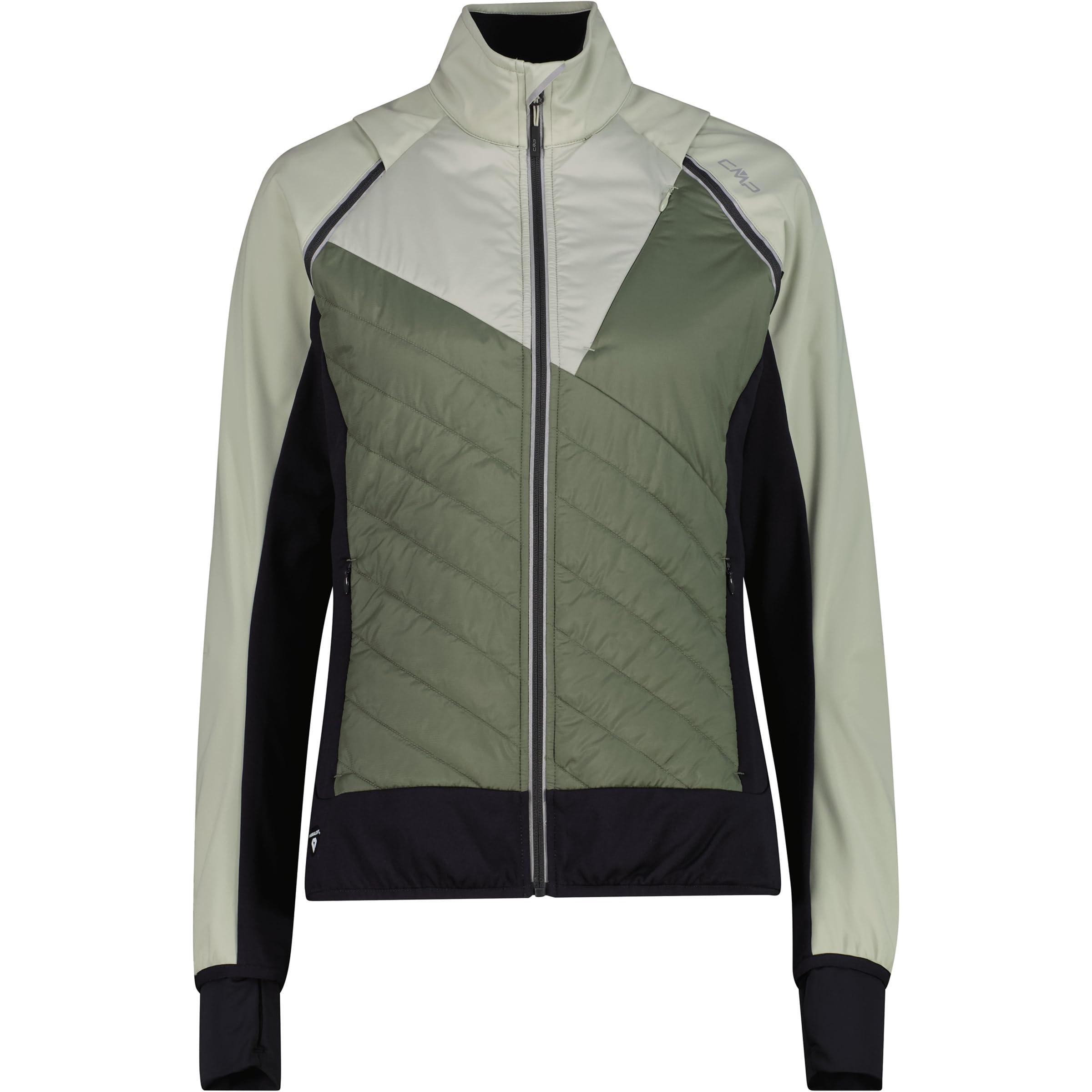 CMP WOMAN JACKET WITH DETACHABLE SLEEVES PISTACCHIO | wandelbar zur Weste, hybrid jacke, outdoorjacke, wetterfeste jacke, atmungsaktive regenjacke, funktionale sportjacke