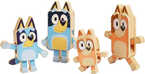 Miniatura 6 de Bluey Figuras de personajes de madera  4 figuras de madera coloridas  Certificado FSC para niños de 3 años en adelante