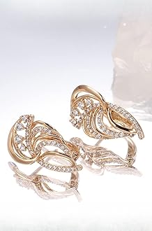 18k Rose Gold Plated Latest Stylish Copper Zircon Earrings for Women and Girls (14468er)