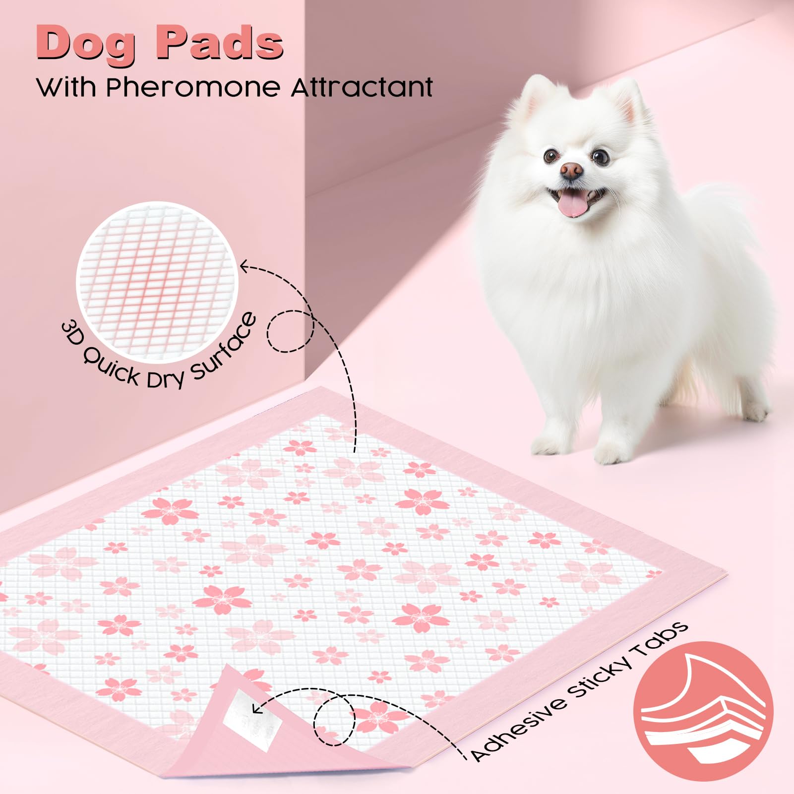 MIZOK Almohadillas para perros de flor de cerezo de 22 x 22 pulgadas, 100 unidades