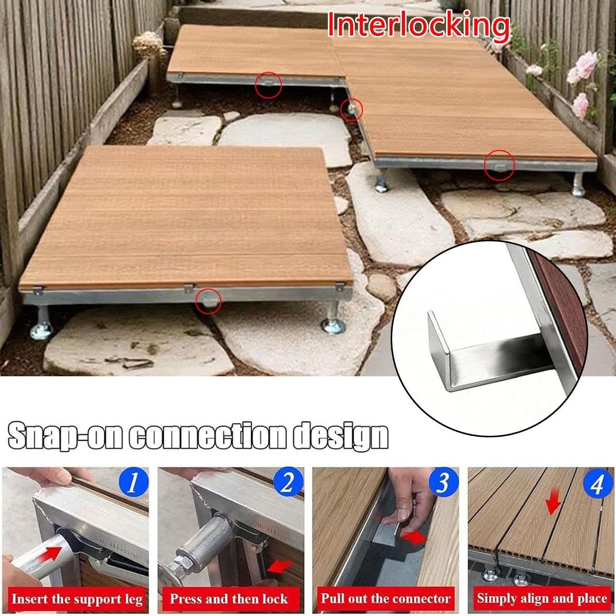 Plateforme SuréLevée en Bois Composite pour Terrasse, Pelouse et Camping