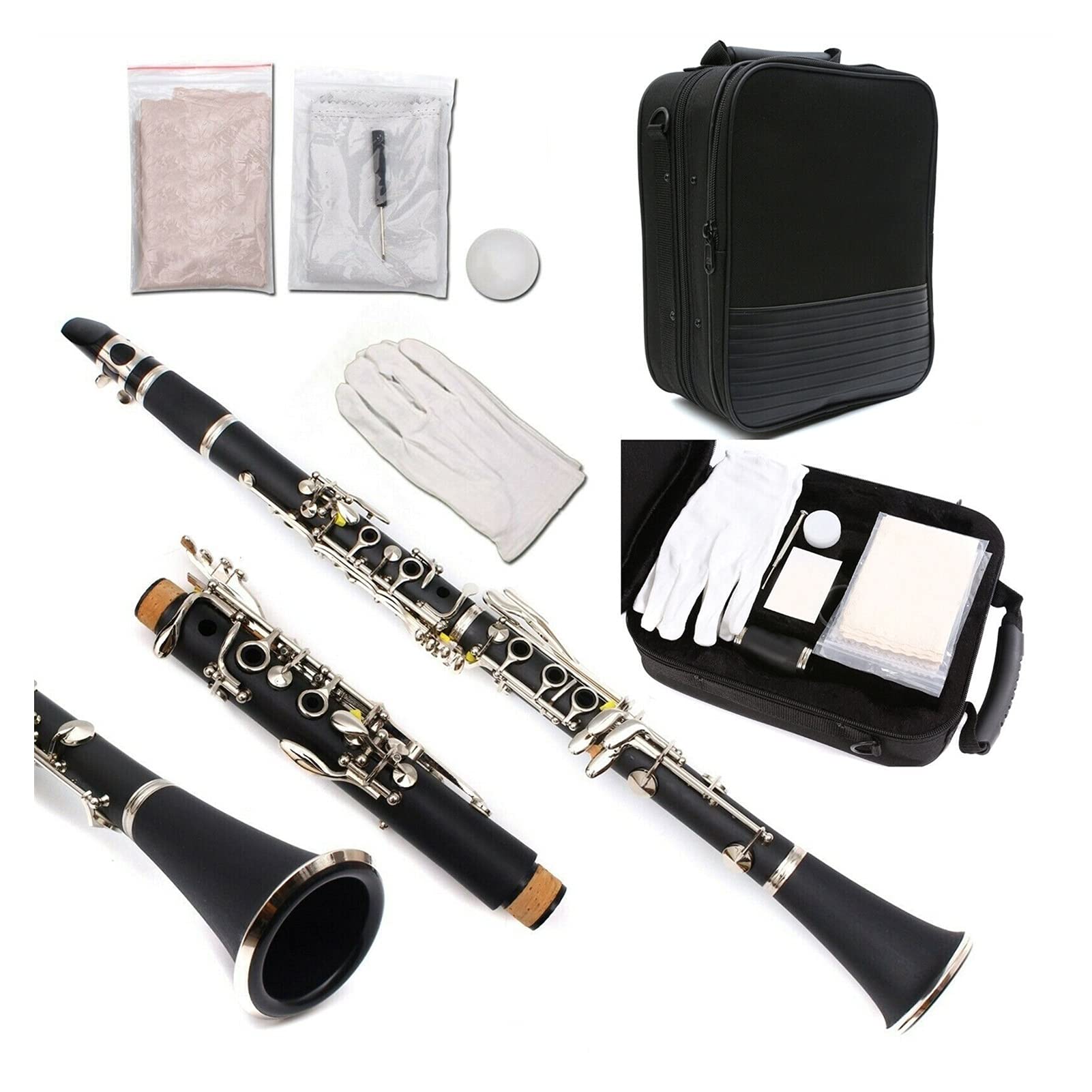 Klarinetten Set Professionelle Klarinette BB Key 17 Key Ebonit Klarinette Vernickelt Standard Klarinette