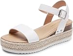 DREAM PAIRS Espadrille Sandales de la plate-forme à clins d'orteil ouvertes Sangle confortable Sandales dressées pour l'été pour femme