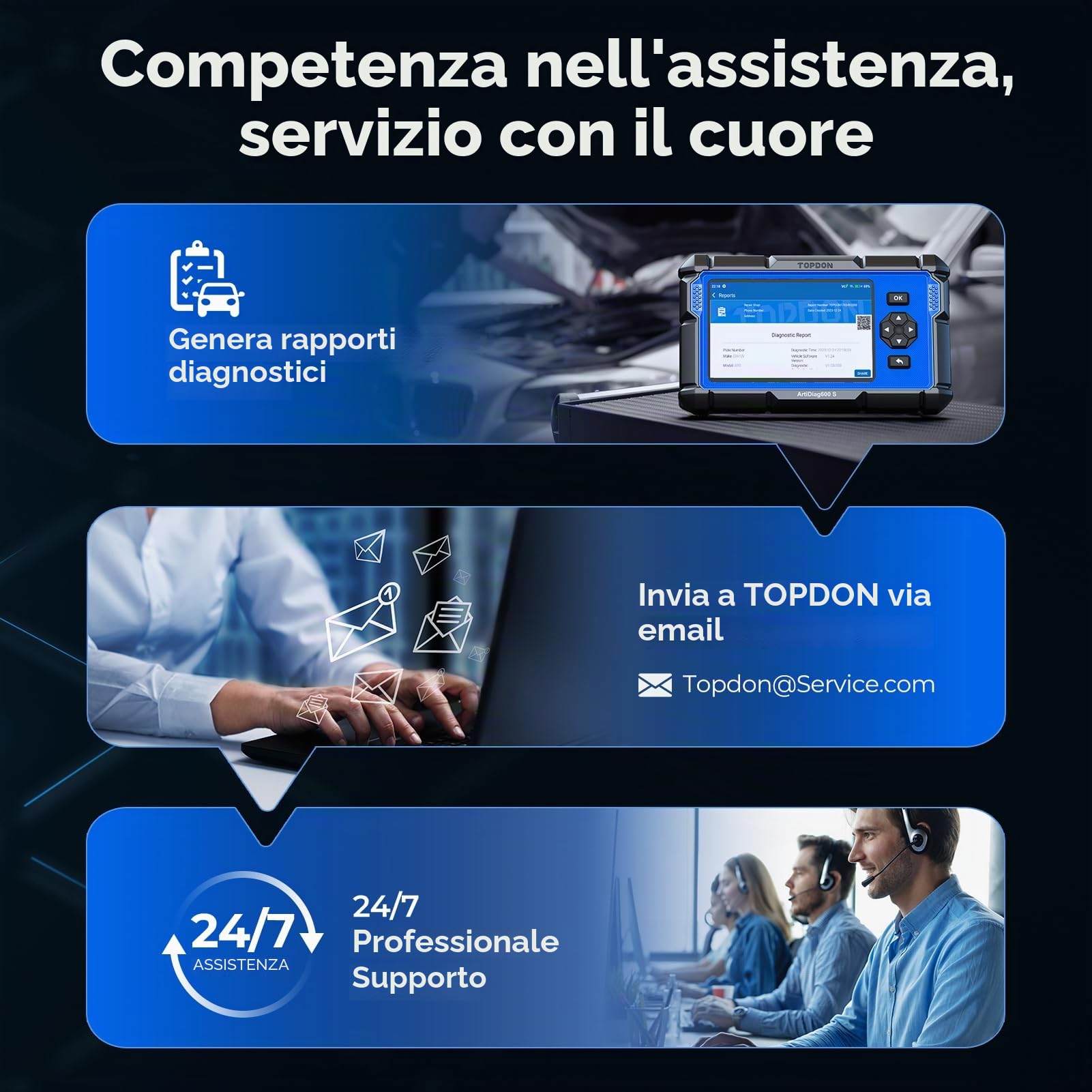 TOPDON Obd2 auto diagnostica ArtiDiag600S, 9 funzioni di servizio (reset dell'olio, BMS, ABS, SAS, EPB, DPF, TPMS...) e 4 diagnosi di sistema, aggiornamenti gratuiti a vita