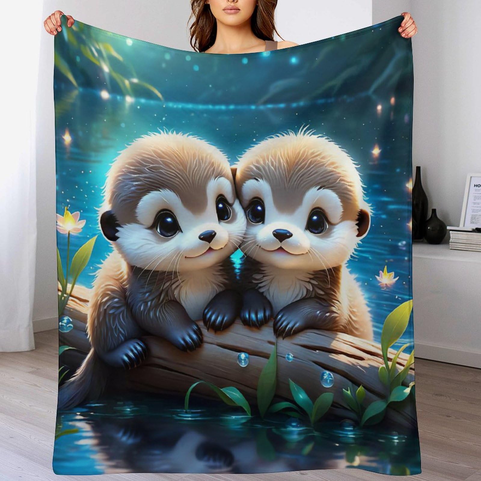 Plaid loutre couverture polaire pour vos soirées cocooning devant la télé