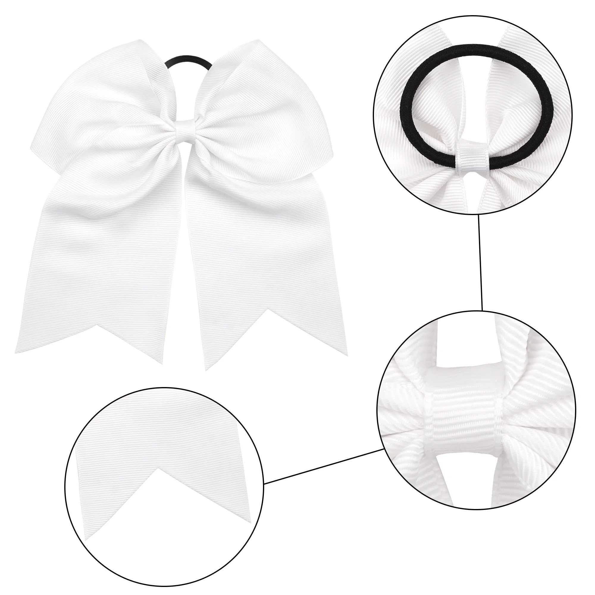 Fiocco da Cheerleader 12 Pezzi Grandi Fiocchi Elastici for Capelli Accessori for Fiocchi for Capelli for Ragazze Adolescenti Che praticano Cheerleading(Beige)