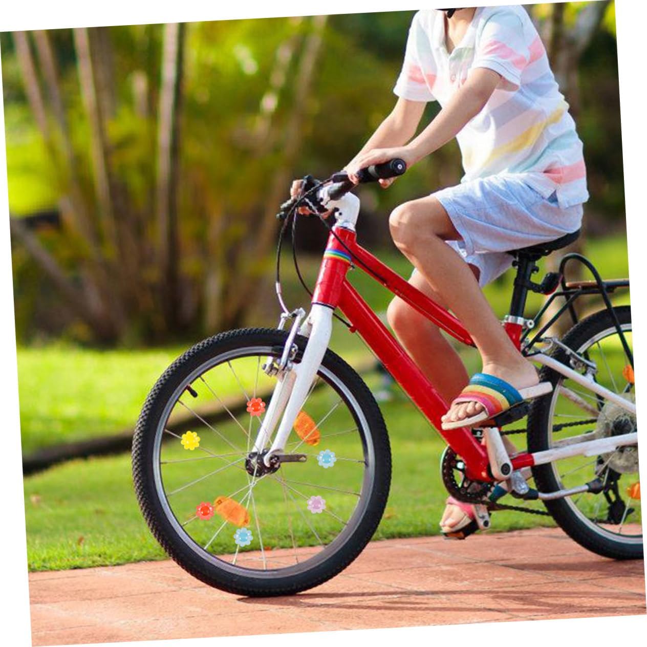 80pcs Bike Bead for Kids Colorful Plastic Wheel Decoration Beads Bicycle Wheel Accessories for Children's Bikes Fun Cycling Decor