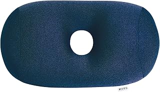 MOGU(モグ) プレミアムホールピロー 日本製 身体が求めるビーズクッション へたりにくい パウダービーズ使用 小型(約35x28x14cm) ネイビー 介護 背当て 昼寝枕 腰当て サポート 頭 オフィス リビング 車