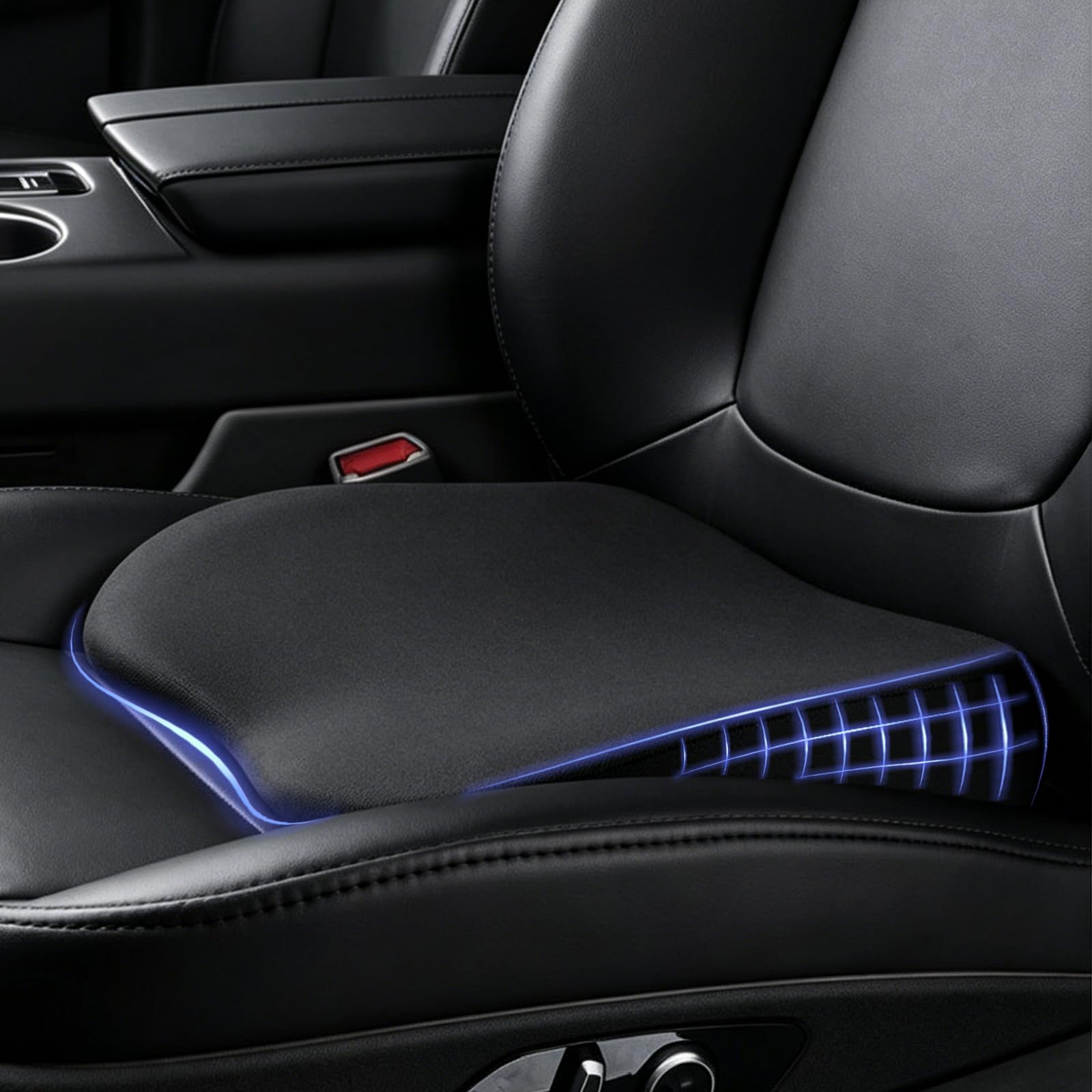 Photo 1 of Euamzger Small Wedge Car Seat Cushion - Memory Foam Car Booster Seat for Adults - Driver Seat Cushions Lumbar Support Pillow for Sciatica & Lower Back Pain Relief - Enhancing Driving Comfort, Black