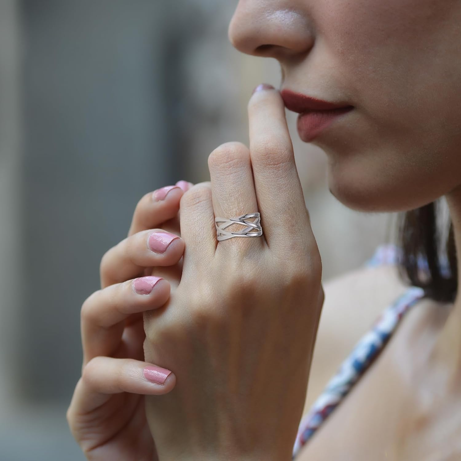 925 Sterling Silver Thumb Rings for Women Open Adjustable Knuckle Celtic Knot Rings for Women Dainty Minimalist Cross Line Band Finger Rings Jewelry for Birthday Christmas - Image 5